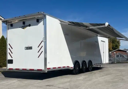 Enclosed Car Trailer 2025 34ft. w/Large Corner Bathroom, Electric Awning, Aluminum Wheels, & More! 0178 - Image 5